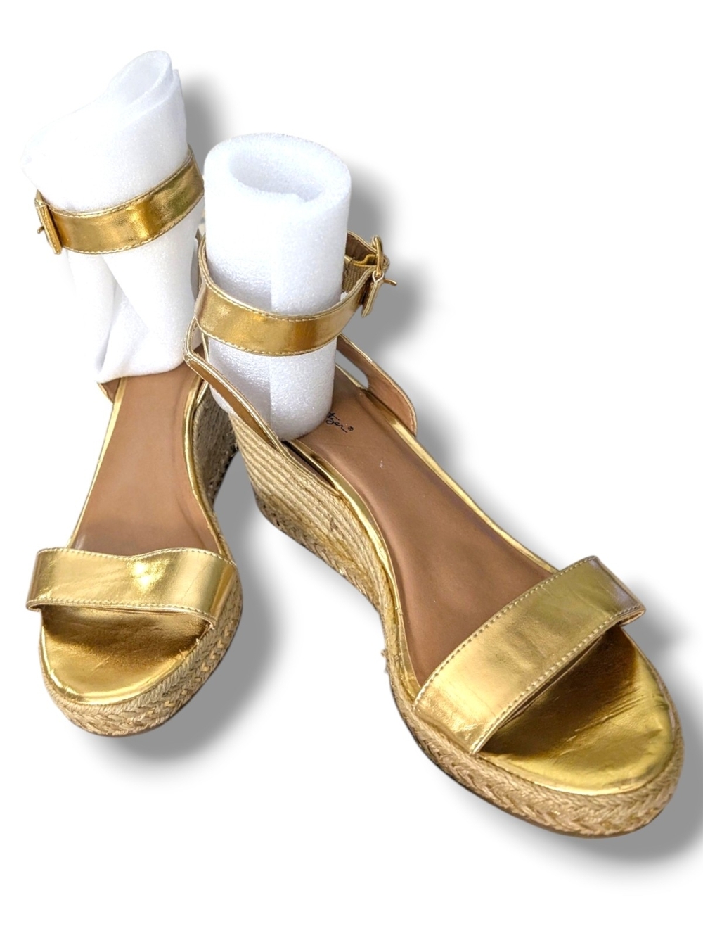 Lilly Pulitzer for Target Gold Espadrille Wedge Shoes Women's 10 - Picture 3 of 9